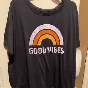 Good Vibes black plus size Shirt with pockets size 3x